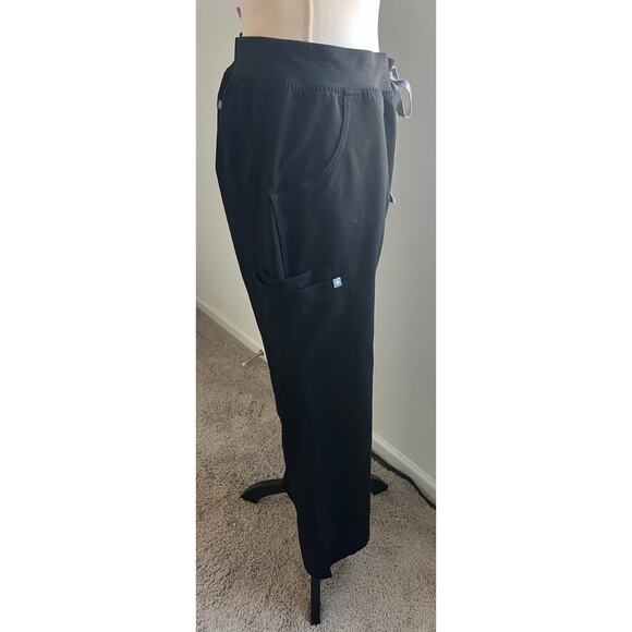 FIGS Black High Waisted Straight Leg Scrub Pants Medical Workwear Pants XL - Picture 3 of 8